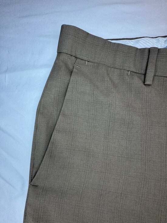 Haggar Men's Cool 18 Pro Flat Front Straight Fit Pant - Heather Gray - Picture 9 of 11